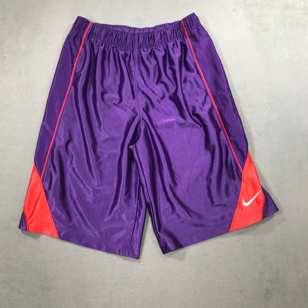 Nike Basketball Shorts Boys Large Purple Orange Athletic Workout Youth Kids